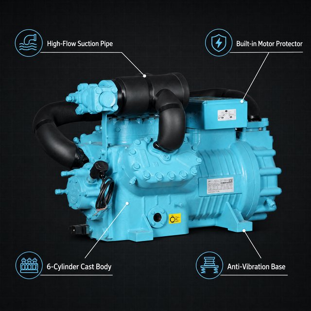 Compresseur de réfrigération à deux étages basse température 30HP YBF6F-30.2DS